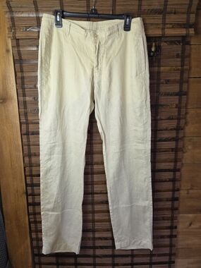 Island Importer Women’s Linen Size 32 Color Cream Pockets